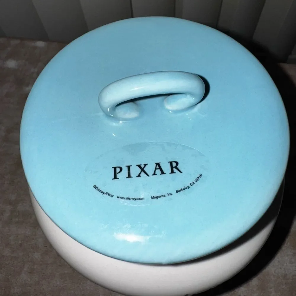 Rae Dunn Pixar Toy Story “ you’ve got a friend in me” White and Blue Ceramic Jar